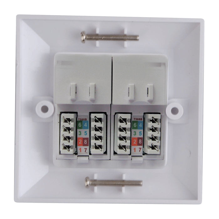 Lanview CAT6 Faceplate Dual Gang Outlet Box | LVN126188UK-2 Outlet Box Lanview