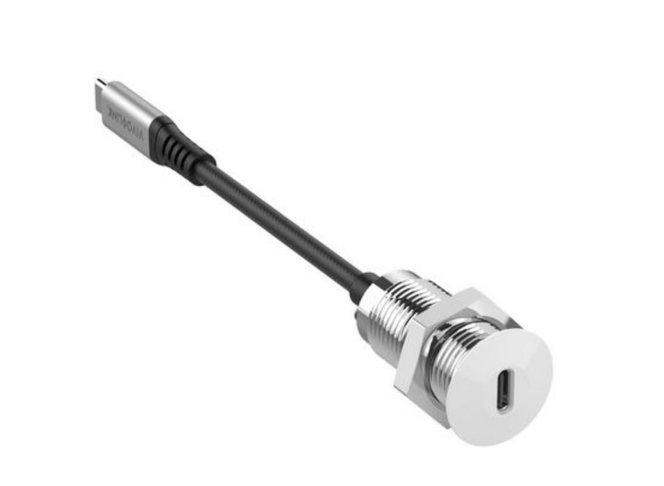 Vivolink USB-C Desk Socket White With 0,3m Cable | PROUSBCMF0.3SOCKET-W Vivolink Cable Vivolink