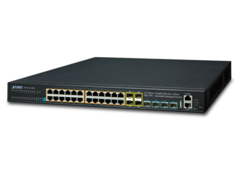 Planet Layer 3 24-Port 10/100/1000T 802.3at PoE + 4-Port 10G SFP+ Stackable Managed Switch | SGS-6341-24P4X Network Switch Planet