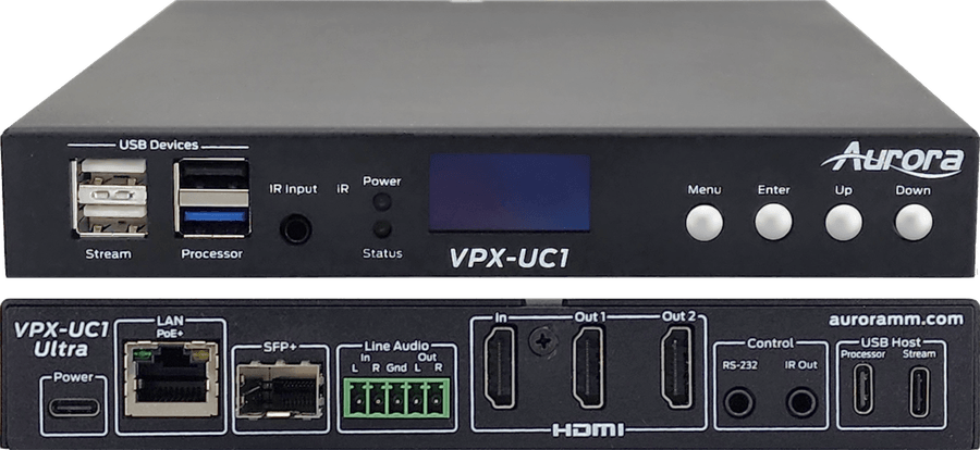 Aurora Multimedia VPX-UC1-ULTRA-1TB 4K60 1G AVoIP Transceiver AV Extender Aurora