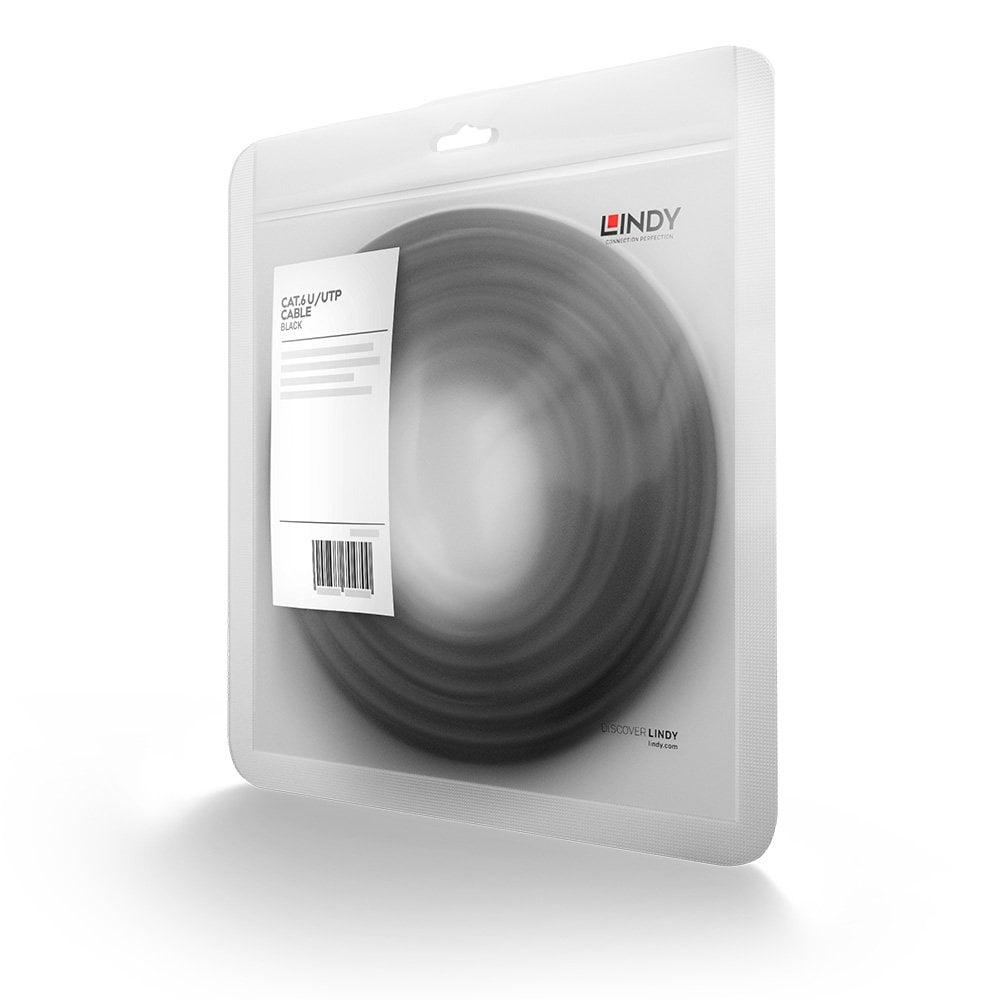 Lindy 1m Cat.6 U/UTP Network Cable, Black | 48077 LAN / Ethernet Cable Lindy