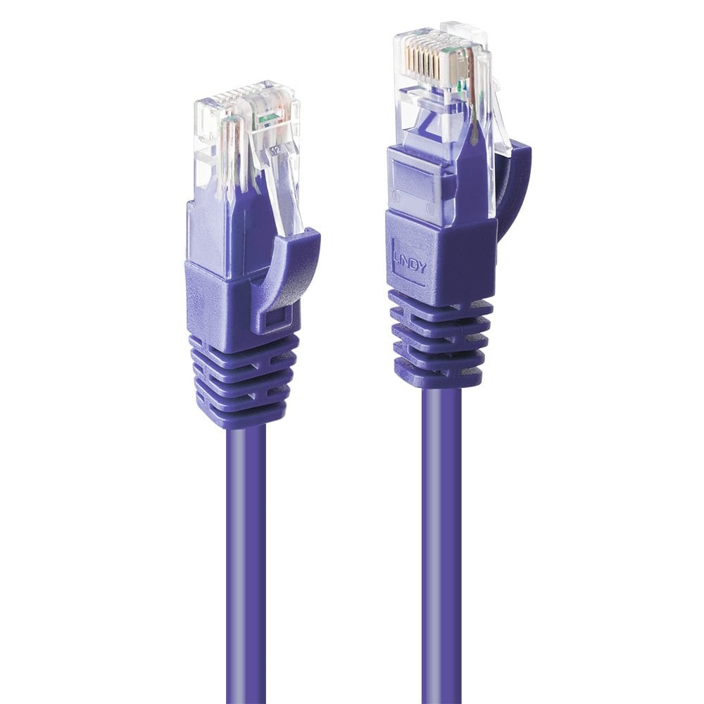 Lindy 1m Cat.6 U/UTP Network Cable, Purple | 48122 LAN / Ethernet Cable Lindy