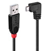Lindy 1m USB 2.0 Cable - Type A to Micro-B Cable, 90 Degree Right Angle | 31976
