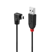 Lindy 1m USB 2.0 Cable - Type A to Mini-B, 90 Degree Right Angle | 31971 USB Cable Lindy