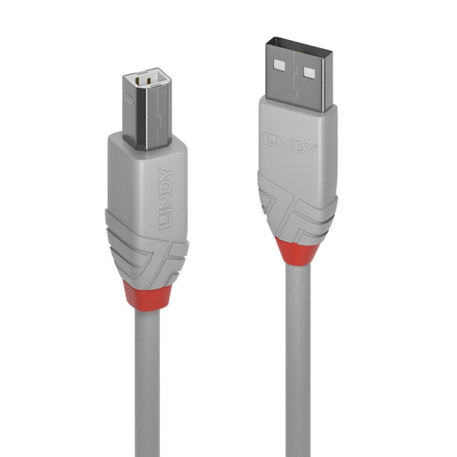 Lindy 1m USB 2.0 Type A to B Cable, Anthra Line, Grey | 36682 USB Cable Lindy