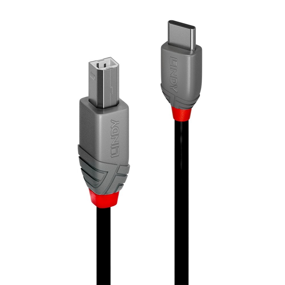 Lindy 1m USB 2.0 Type C to B Cable, Anthra Line | 36941 USB Cable Lindy