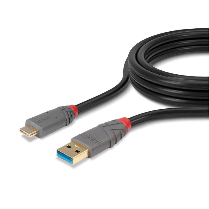 Lindy 1m USB 3.2 Type A to C Cable, 10Gbps, Anthra Line | 36911 USB-C Cable Lindy