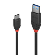 Lindy 1m USB 3.2 Type A to C Cable, 10Gbps, Black Line | 36916 USB Cable Lindy