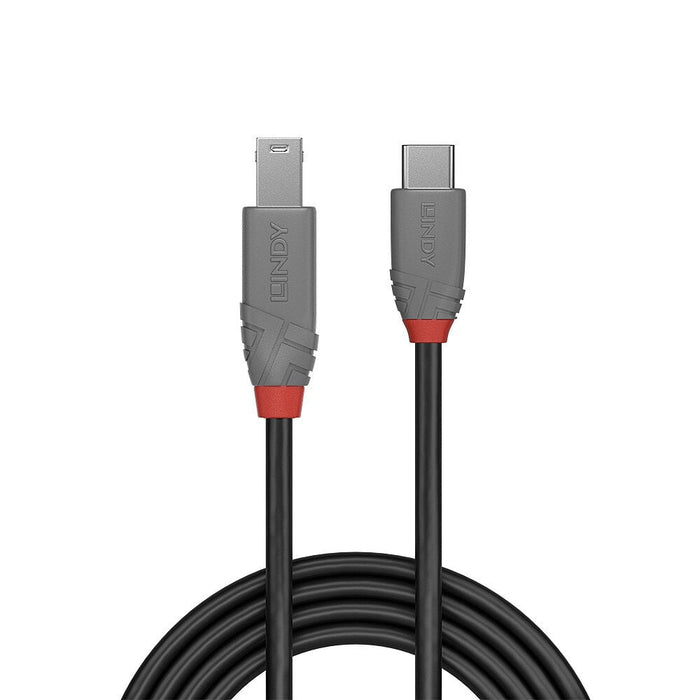 Lindy 1m USB 3.2 Type C to B Cable, Anthra Line | 36666 USB-C Cable Lindy