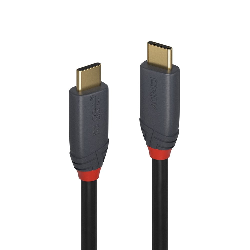 Lindy 1m USB 3.2 Type C to C Cable, 20Gbps, 5A, PD, Anthra Line | 36901 USB Cable Lindy
