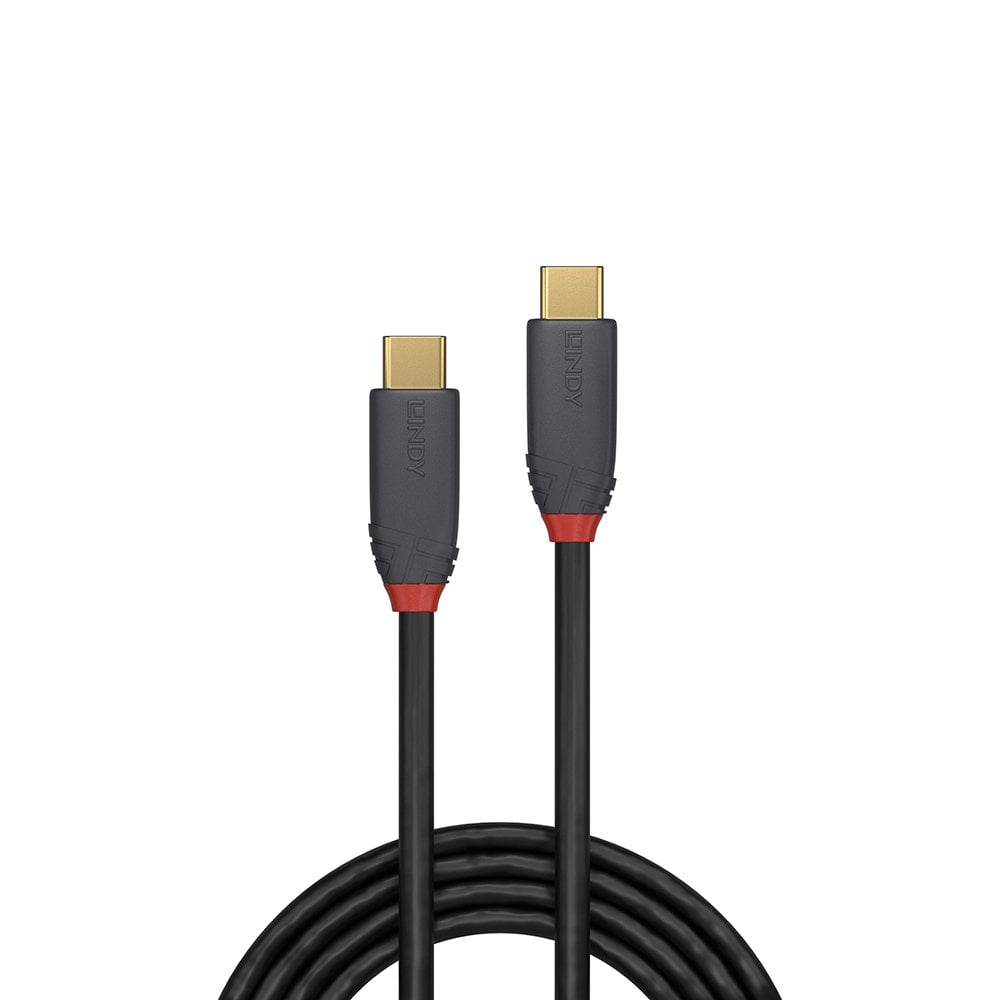 Lindy 1m USB 3.2 Type C to C Cable, 20Gbps, 5A, PD, Anthra Line | 36901 USB Cable Lindy