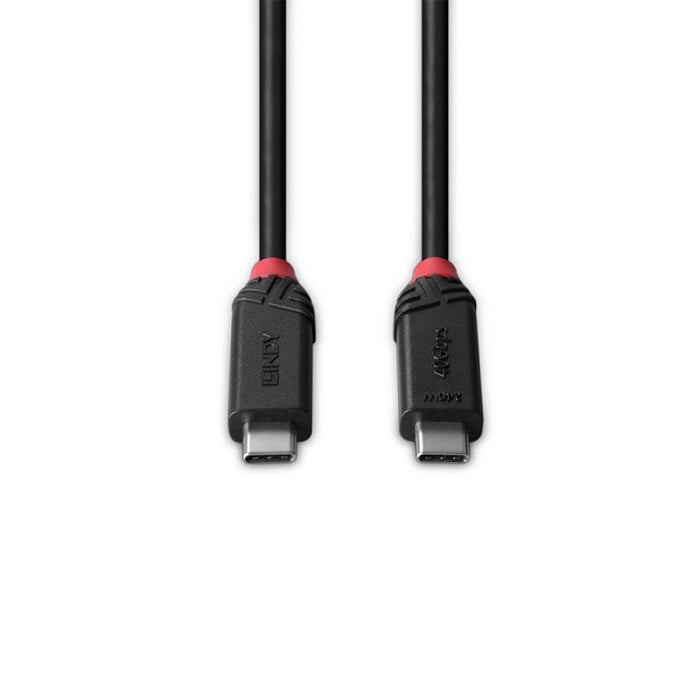Lindy 1m USB4 240W Type C Cable, Black Line | 37001 USB-C Cable Lindy
