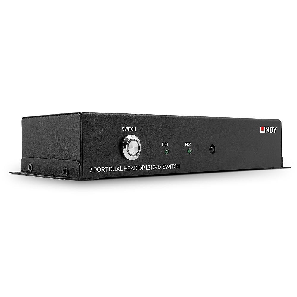 Lindy 2 Port Dual Head DisplayPort 1.2 KVM Switch | 39306 Switches Lindy