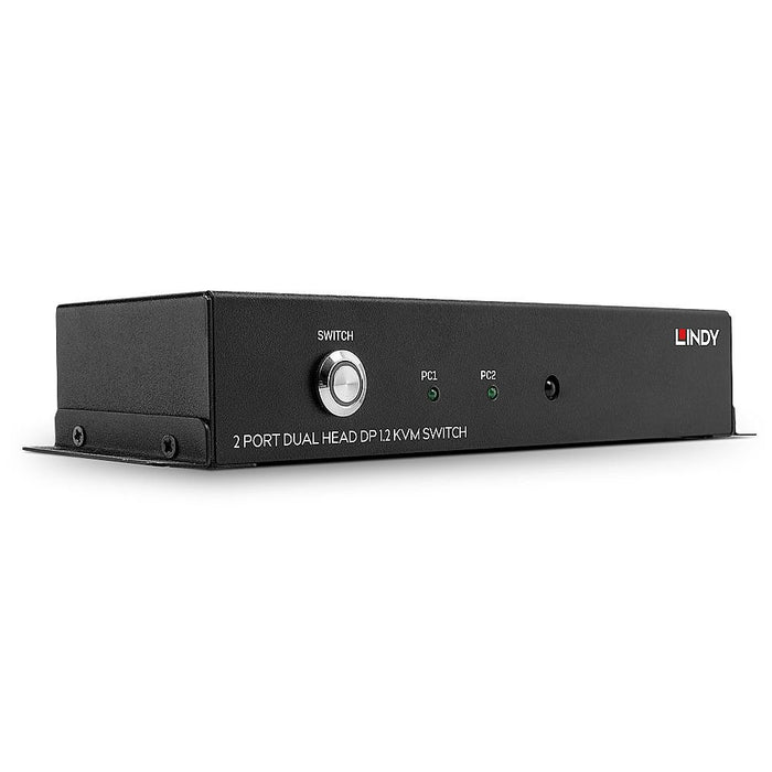 Lindy 2 Port Dual Head DisplayPort 1.2 KVM Switch | 39306 Switches Lindy