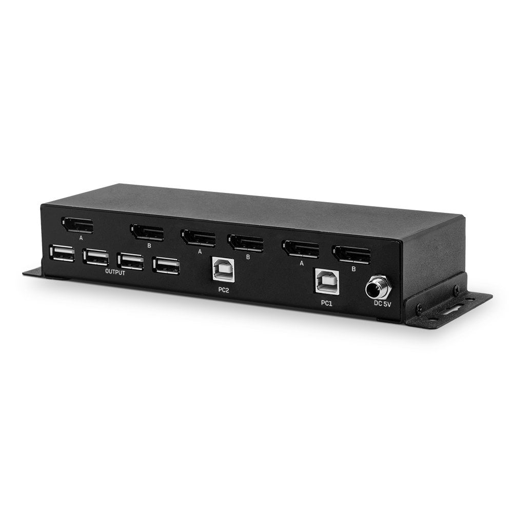 Lindy 2 Port Dual Head DisplayPort 1.2 KVM Switch | 39306 Switches Lindy