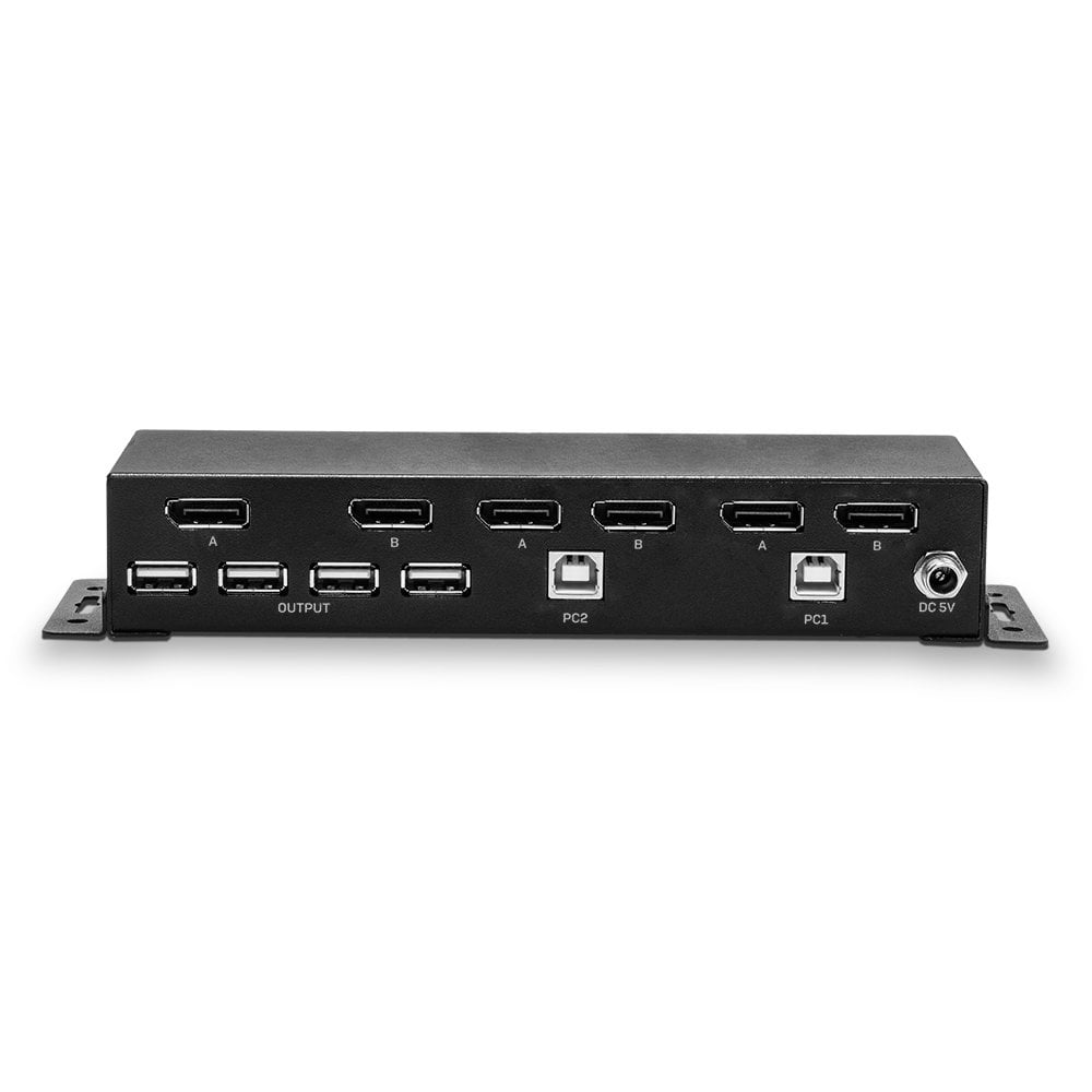 Lindy 2 Port Dual Head DisplayPort 1.2 KVM Switch | 39306 Switches Lindy