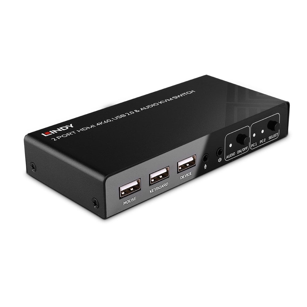 Lindy 2 Port HDMI 4K60, USB 2.0 & Audio KVM Switch - 32809 Switches Lindy