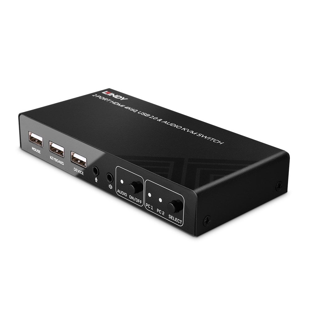 Lindy 2 Port HDMI 4K60, USB 2.0 & Audio KVM Switch - 32809 Switches Lindy
