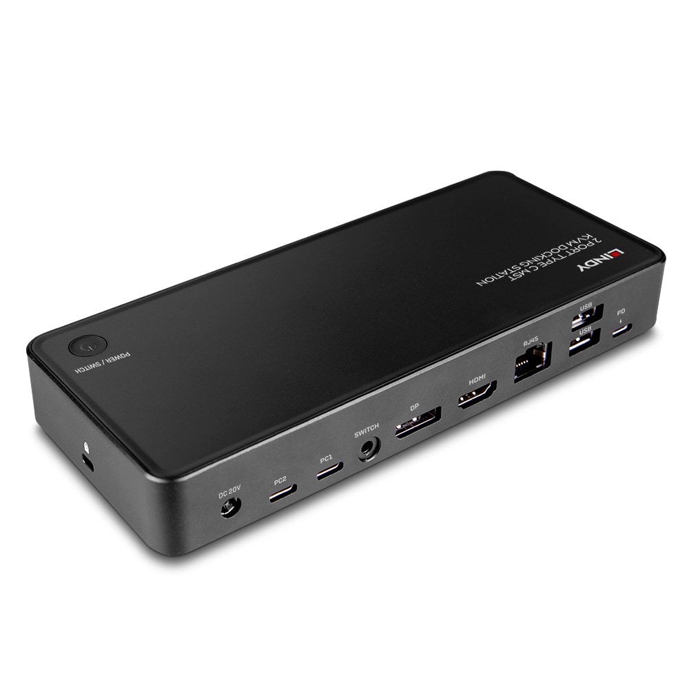 Lindy 2 Port Type C MST KVM Docking Station | 43202 Switches Lindy