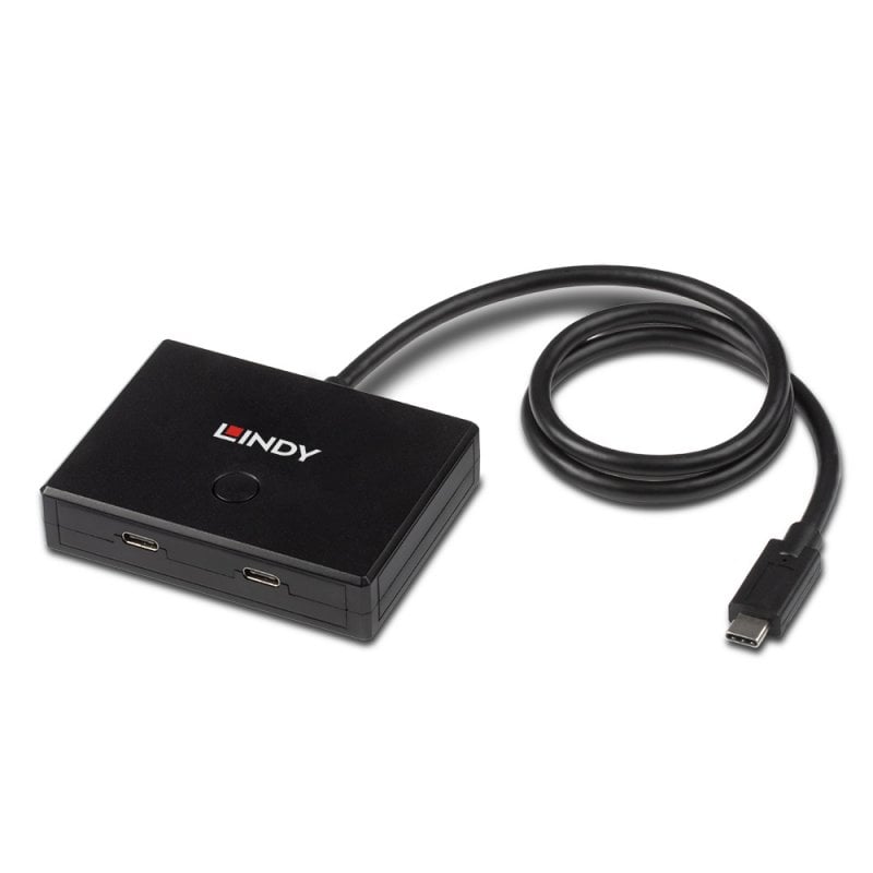Lindy 2 Port USB 3.2 Gen 2 Type C Bi-Directional Switch | 43329 USB Hub & Docking Station Lindy