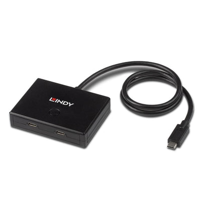 Lindy 2 Port USB 3.2 Gen 2 Type C Bi-Directional Switch | 43329 USB Hub & Docking Station Lindy
