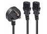Lindy 2.5m UK 3 Pin Plug to 2 x IEC C13 Extension Cable | 30371