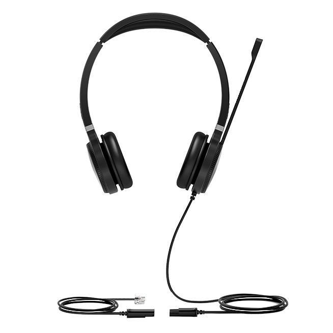 Yealink YHS36DUAL Dual Ear QD To RJ9 HD Headset For Yealink Handsets
