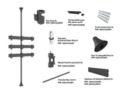 Multibrackets MBFC3X3U-F100 M Floor to Ceiling Mount Pro - Up to 15"-32" Screen Floor to Ceiling Display Mount Multibrackets