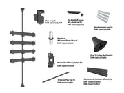 Multibrackets MBFC3X4U-F100 M Floor to Ceiling Mount Pro - Up to 15"-32" Screen Floor to Ceiling Display Mount Multibrackets