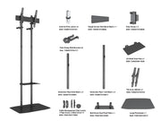 Multibrackets M Pro Dual Pole Floorstand For 75"-98" Screens | 7340234812059