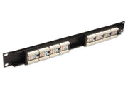 Lindy 19" CAT5e 1U 16 Port RJ-45 Patch Panel, Unshielded, Black | 20755 Rack Accessory Lindy