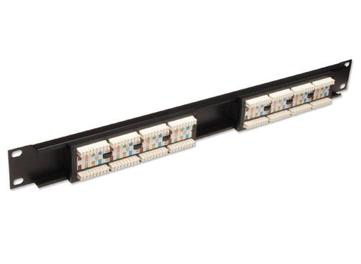 Lindy 19" CAT5e 1U 16 Port RJ-45 Patch Panel, Unshielded, Black | 20755 Patch Panels Lindy