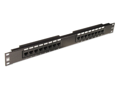 Lindy 19" CAT5e 1U 16 Port RJ-45 Patch Panel, Unshielded, Black | 20755 Patch Panels Lindy