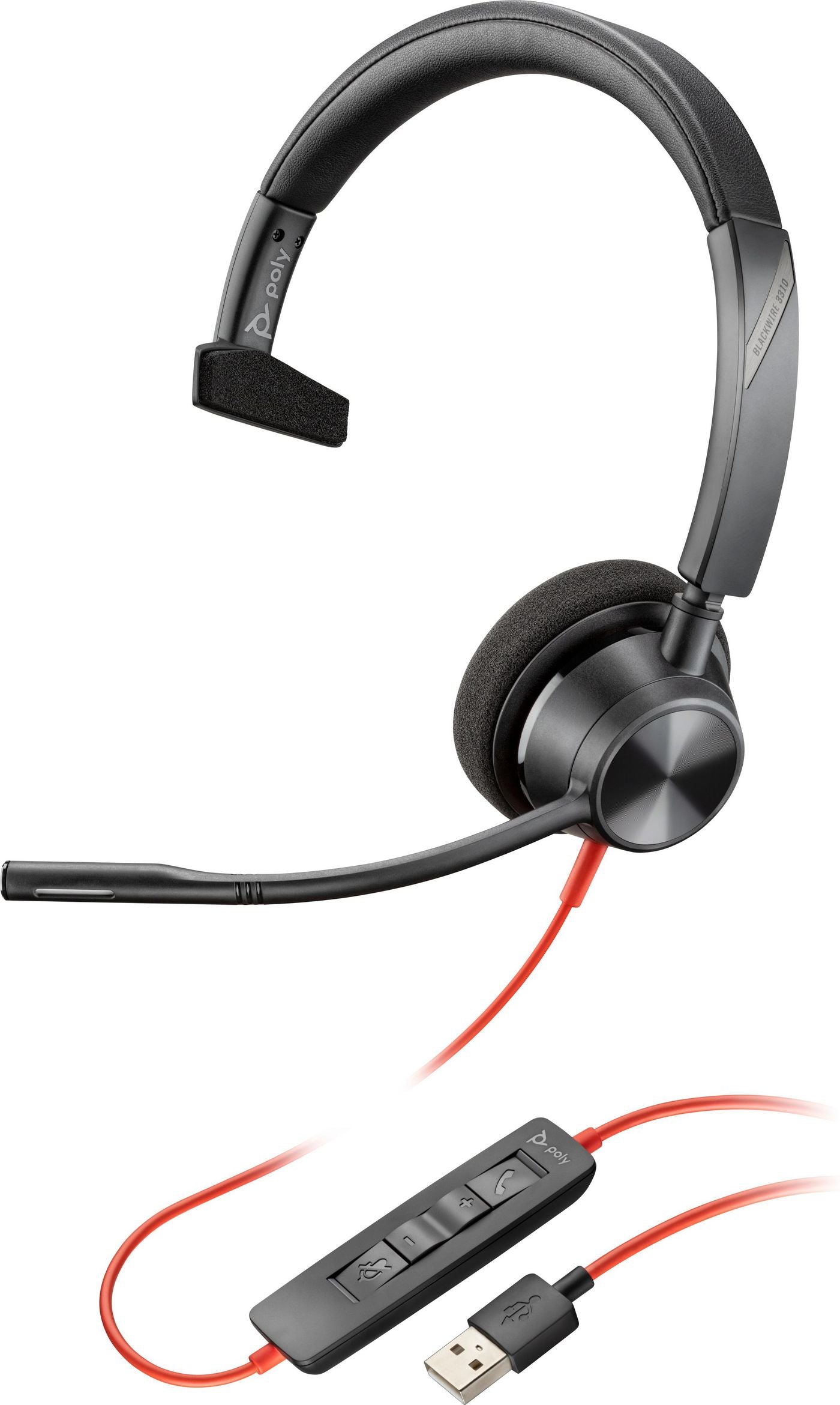 POLY Blackwire 5220 Stereo USB-A Headset | 207576-201 Headset Poly