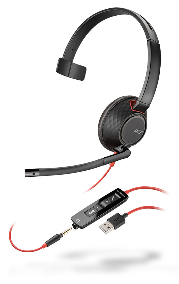 Poly Blackwire 5210 Wired Black Headset Headset Poly