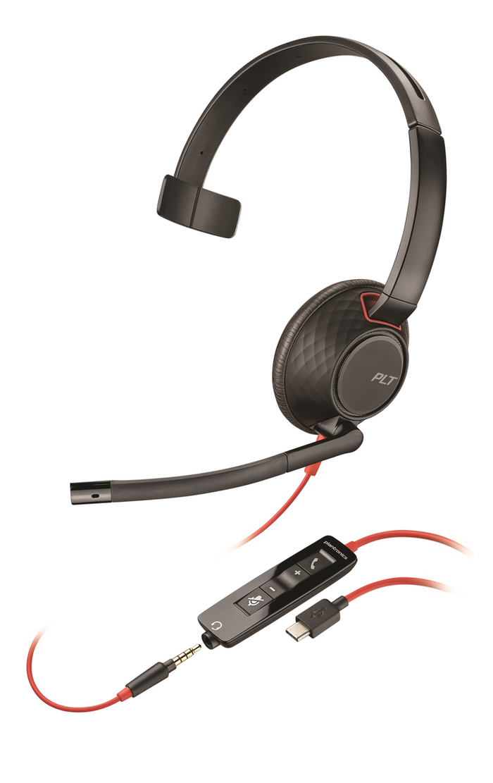 Poly Blackwire 5210 USB Type-C Wired Headset | 207587-201 Headset Poly
