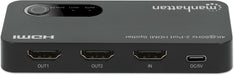 Manhattan 4K@60Hz 2-Port HDMI Splitter with Downscaling | 207614 Video Splitter Manhattan
