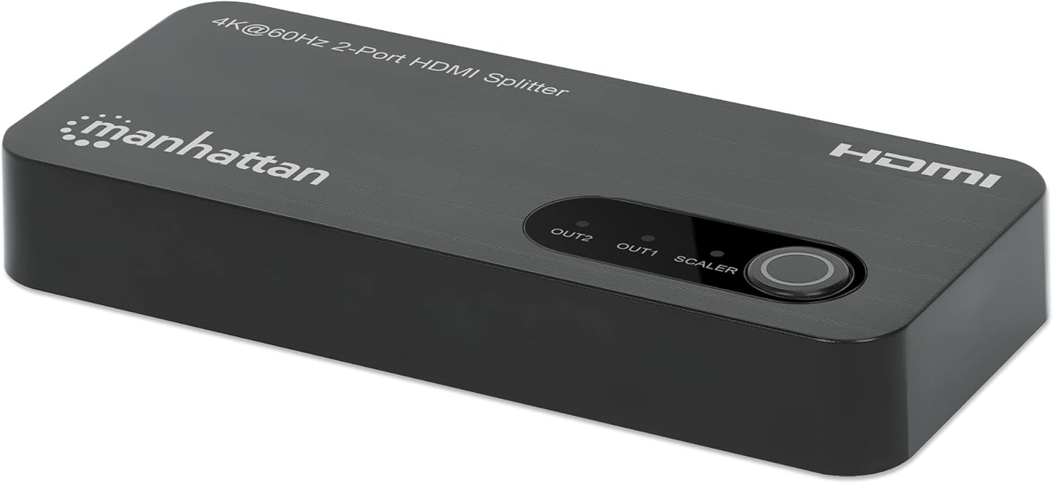Manhattan 4K@60Hz 2-Port HDMI Splitter with Downscaling | 207614 Video Splitter Manhattan