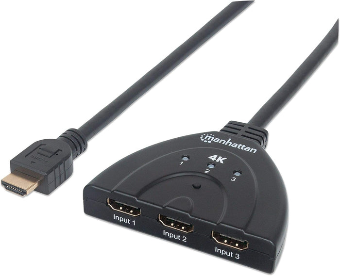 Manhattan 4K@60Hz 3-Port HDMI Switch | 207874 Video Switch Manhattan