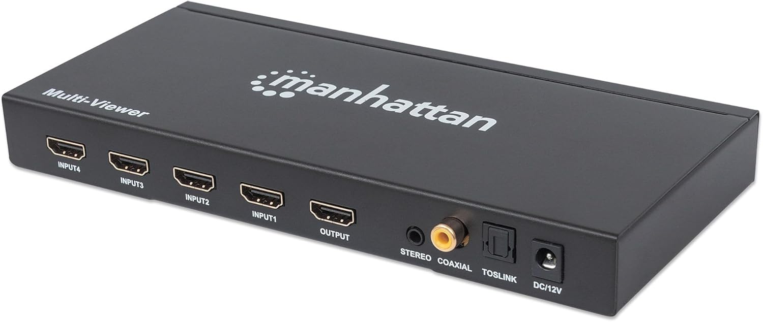 Manhattan 1080p 4-Port HDMI Multiviewer Switch | 207881 Video Switch Manhattan