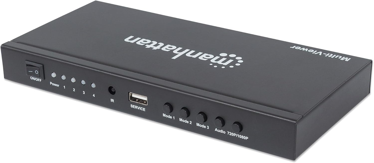 Manhattan 1080p 4-Port HDMI Multiviewer Switch | 207881 Video Switches Manhattan