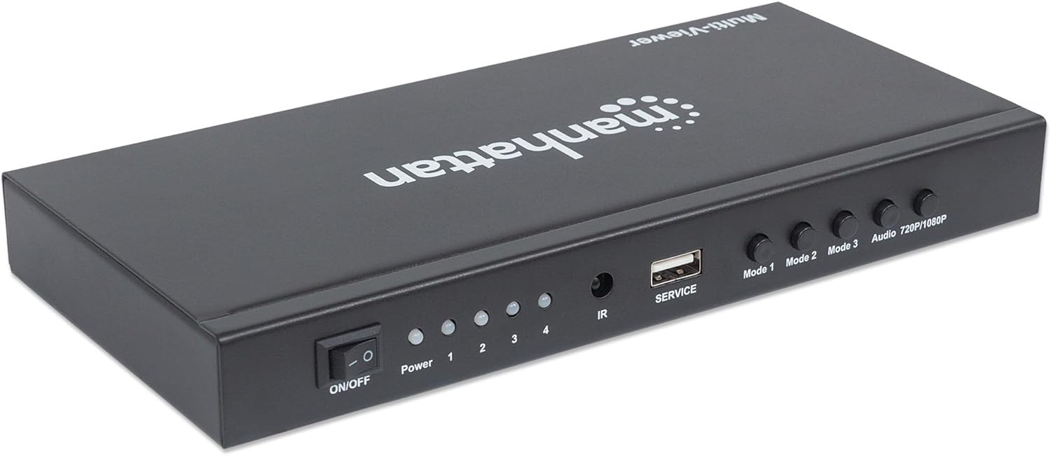 Manhattan 1080p 4-Port HDMI Multiviewer Switch | 207881 Video Switch Manhattan