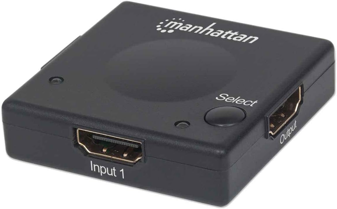 Manhattan 207911 2-Port HDMI Switch | 1080p | Auto & Manual Switching Video Switch Manhattan