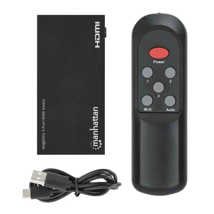 Manhattan 4K@60Hz 3-Port HDMI Switch | 208222 Video Switch Manhattan