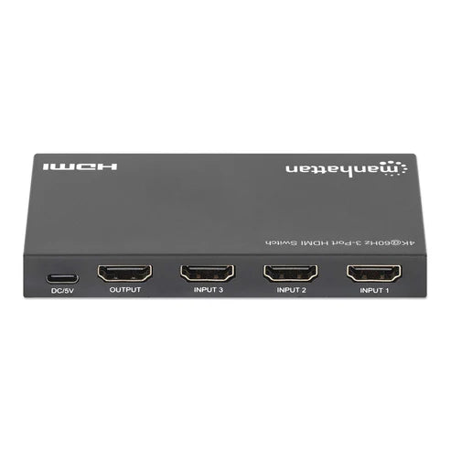 Manhattan 4K@60Hz 3-Port HDMI Switch | 208222 Video Switch Manhattan