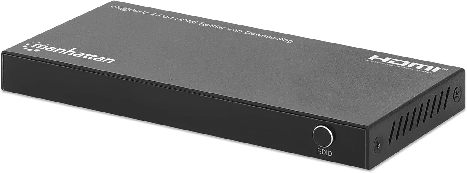 Manhattan 4K@60Hz 4-Port HDMI Splitter with Downscaling | 208369 Video Splitter Manhattan