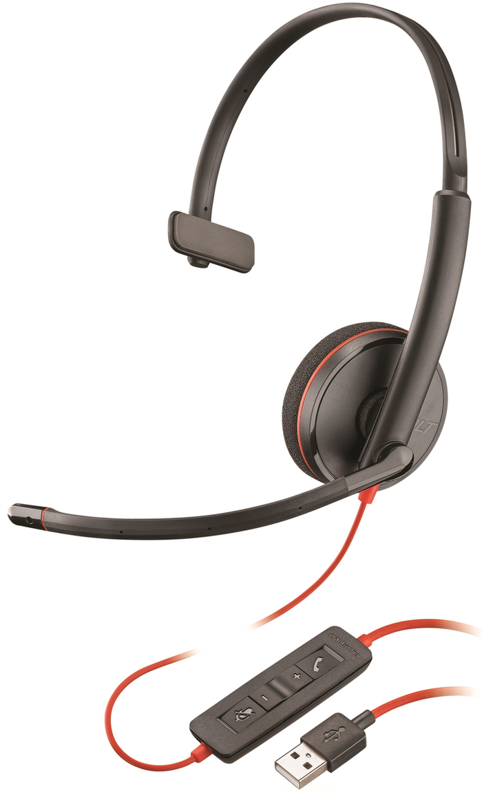 POLY Blackwire C3210 USB Type-A Black Wired Headset | 209744-201 Headset Poly