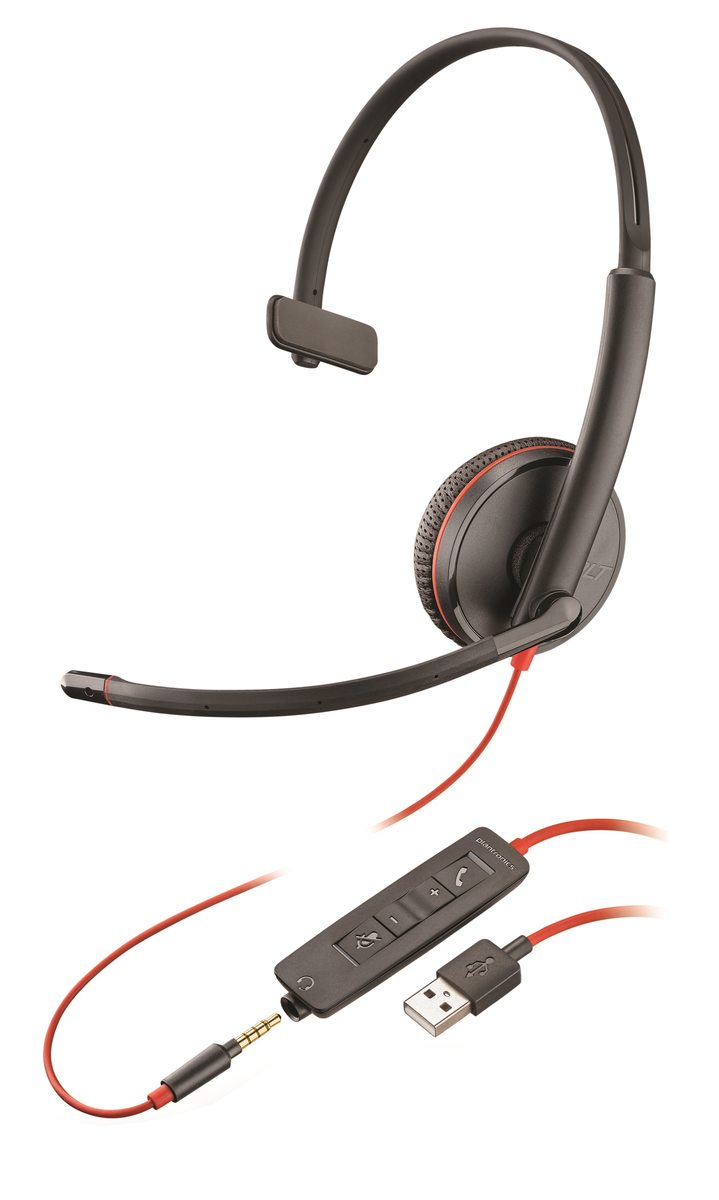 Poly Blackwire C3215 USB Type-A Wired Headset | 209746-201 Headset Poly