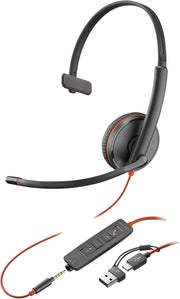 POLY Blackwire 3215 Wired USB Type-C Black Headset | 209750-101 Headset Poly