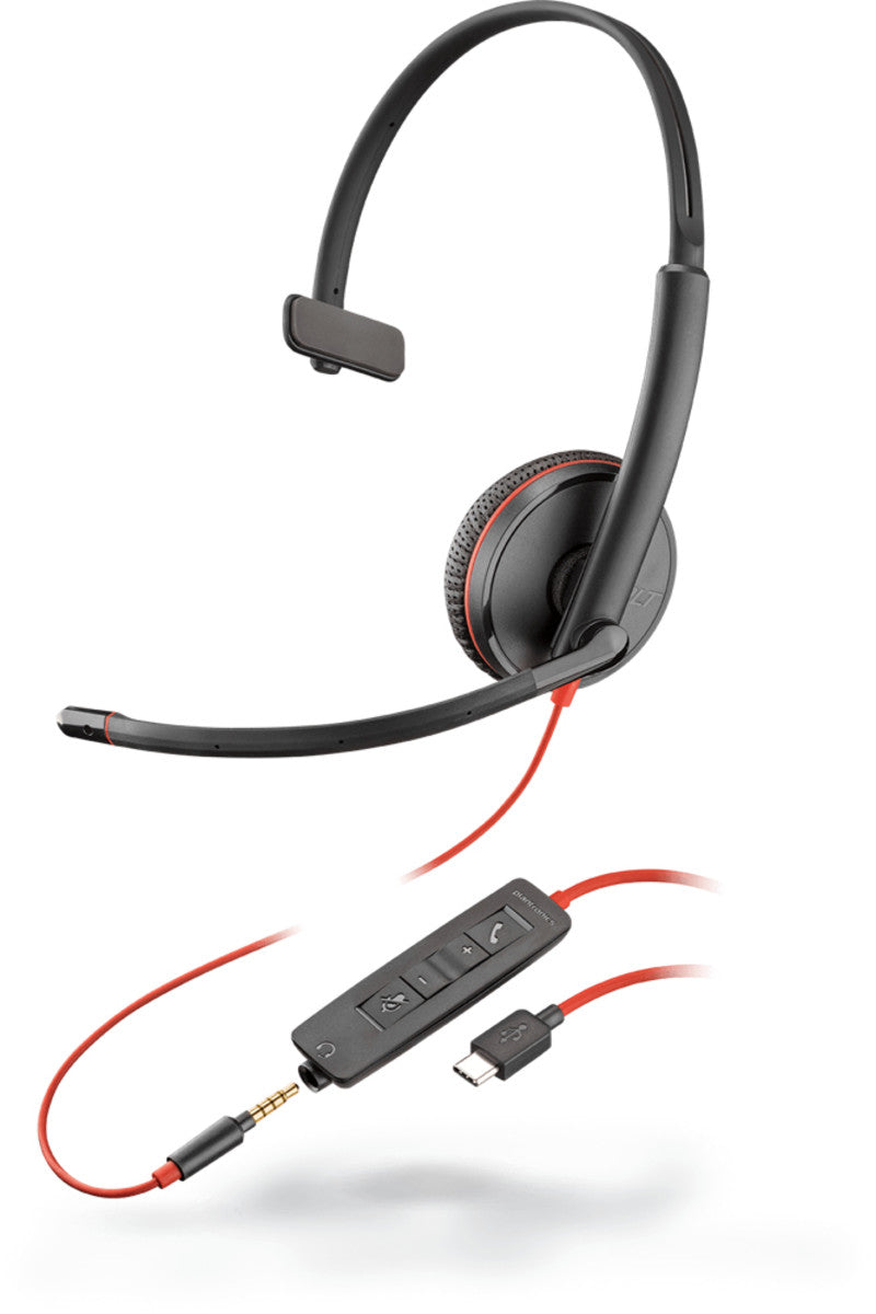 Poly Blackwire C3215 Wired Black Headset Headset Poly